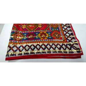Oscar de la Renta Silk Lamé Large Scarf Gold Metallic BOHEMIAN EARLY 1970s Boho